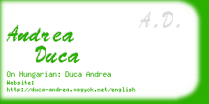 andrea duca business card